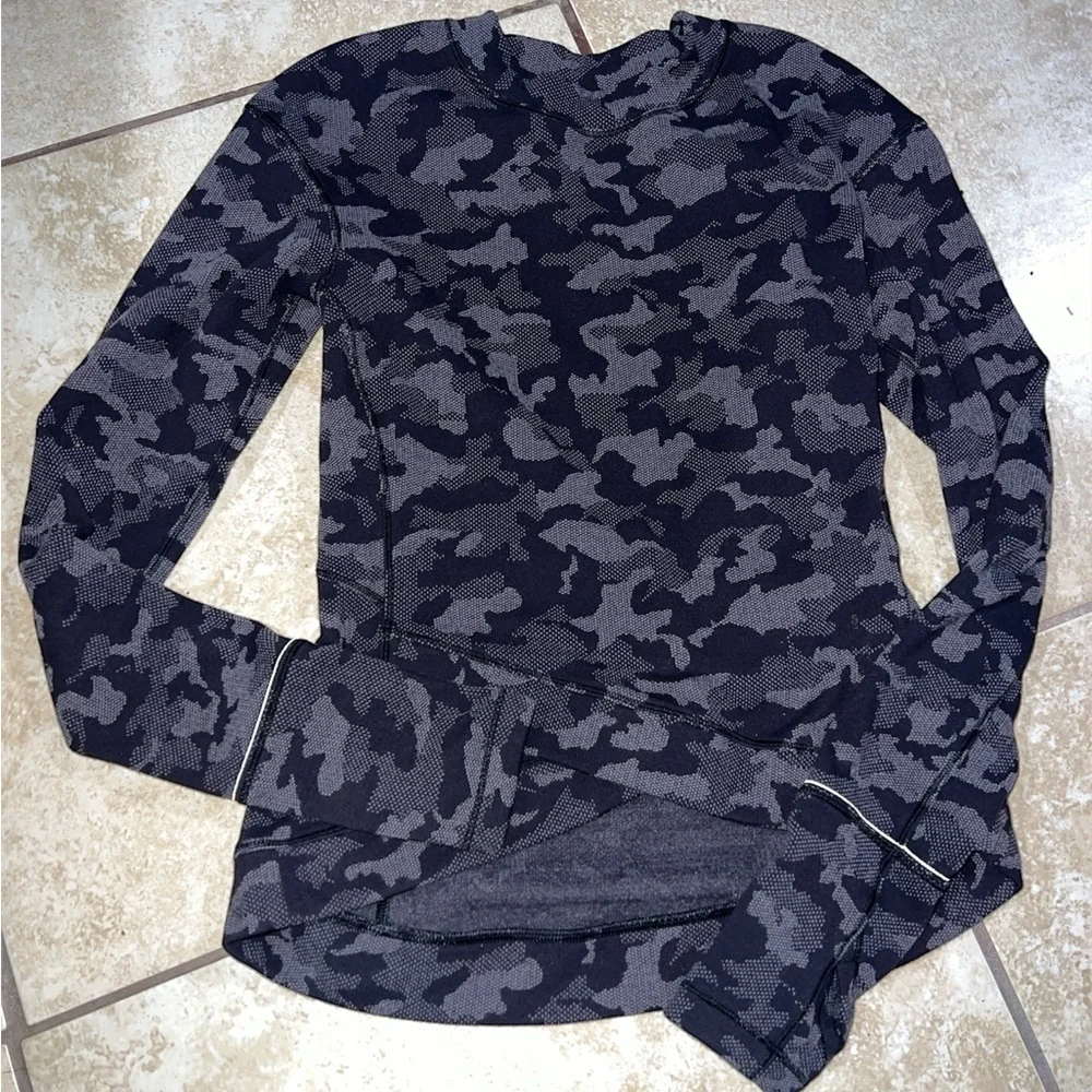 LULULEMON RULU CLOSE TO CROSSING Long-Sleeve Shirt Size4 Heritage Camo - Picture 4 of 5